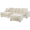 Beliani 4 vietų kampinė sofa KOHLO šviesiai smėlio spalvos su pufu dešininė