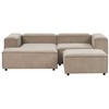 Beliani Trijų vietų modulinė kampinė sofa ARDAL dešininė, šviesiai ruda, velvetas su otomanu