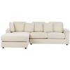 Beliani 4 vietų kampinė sofa KOHLO šviesiai smėlio spalvos su pufu dešininė