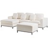 Beliani 5 vietų kampinė sofa OSLO, balta, bouclé audinys, su atrama kojoms, dešininė