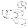 Beliani Modulinė 2 vietų sofa APRICA iš sintetinio lino, bežinė su otomanu, dešininė