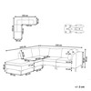 Beliani 4 vietų modulinė sofa EVJA, dešininė, žalia veliūrinė, su otomane