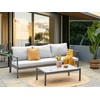 Beliani KIATO metalinė šviesiai pilka 3-vietė sodo sofa