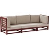 Beliani Sofa ogrodowa dla 3 osób TRANI Modułowy Certyfikowane drewno akacjowe Bordinis