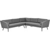 Beliani 5 vietų sodo kampinė sofa LORETELLO pilka