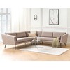 Beliani 5 vietų sodo kampinė sofa LORETELLO smėlio spalvos