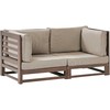 Beliani Sofa ogrodowa dla 2 osób TRANI Modułowy Certyfikowane drewno akacjowe Ciemnobrązowy