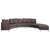 Beliani Pusapvalė 7 vietų sofa ROTUNDE Natūrali oda Ruda