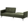 Beliani Trivietė išskleidžiama sofa LUCAN tamsiai žalia
