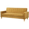 Beliani Trivietė išskleidžiama sofa VEHKOO garstyčių spalvos