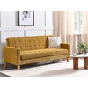 Beliani Trivietė išskleidžiama sofa VEHKOO garstyčių spalvos