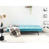 Beliani Trivietė išskleidžiama sofa HASLE, mėlyna