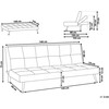 Beliani Trivietė išskleidžiama sofa HASLE, raudona