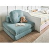 Beliani Vienvietė išskleidžiama sofa OLDEN, šviesiai mėlyna