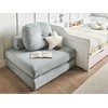 Beliani Viengulė išskleidžiama sofa OLDEN, šenilinė, mėlyna