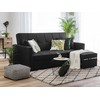 Beliani Trivietė išskleidžiama sofa GLOMMA, juoda