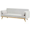 Beliani Trivietė išskleidžiama sofa ASAA, kreminė balta