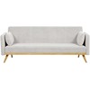 Beliani Trivietė išskleidžiama sofa ASAA, kreminė balta