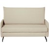 Beliani Dvivietė išskleidžiama sofa BELFAST smėlio spalvos