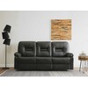 Beliani Trivietė sofa su mechanine atsipalaidavimo funkcija BERGEN odos pakaitalas juoda