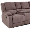 Beliani Kampinė sofa su rankine relaksacijos funkcija 5 asmenims ROKKE smėlio pilkumo spalvos, kairinė