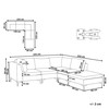 Beliani 4 vietų modulinė kampinė sofa EVJA kairinė, žalias veliūras su otomanu