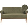 Beliani 2 vietų sofa TAMRE Boucle žalia / tamsiai ruda