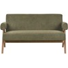 Beliani 2 vietų sofa TAMRE Boucle žalia / tamsiai ruda