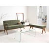 Beliani 2 vietų sofa TAMRE Boucle žalia / tamsiai ruda