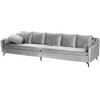 Beliani 4 vietų sofa AURE Velūras, šviesiai pilka