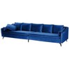 Beliani 4 vietų sofa AURE, aksominė, tamsiai mėlyna