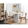 Beliani Valgomojo stalas PLATO baltas 100 cm metalinis