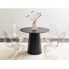 Beliani Valgomojo stalas PLATO juodas 100 cm metalinis