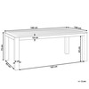 Beliani Sodo stalas TUSCANIA 180 cm 100 cm, eukalipto mediena, tamsiai rudas