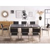 Beliani Stalo sodo degto granito padalijimas 220 x 100 cm juoda GROSSETO