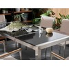 Beliani Sodo stalas GROSSETO 180 cm 90 cm poliruotas granitas, juodas