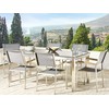 Beliani Sodo stalas GROSSETO 180 cm 90 cm poliruoto granito rutulys