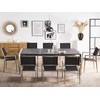 Beliani Sodo stalas GROSSETO 220 cm 100 cm Degintas granitas grafito spalvos