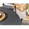 Beliani Sodo Stalas MALETTO 120 cm 120 cm Juodas Stiklas