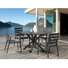 Beliani Sodo Stalas MALETTO 120 cm 120 cm Juodas Stiklas