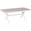 Beliani Išskleidžiamas sodo stalas FANES 184/242 × 90 cm, metalinis, baltas
