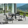 Beliani Sodo Stalas OLMETTO 83 cm 110 cm Juodas Stiklas