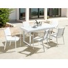 Beliani Išskleidžiamas sodo stalas VALCANETTO 180/240 cm 90 cm metalinis baltas