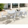Beliani Išskleidžiamas sodo stalas VALCANETTO 180/240 cm 90 cm metalinis baltas