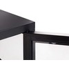 Beliani Spintelė su stiklinėmis durelėmis NEWPORT metalinė 115 cm, juoda