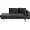 Sofa Beliani Dešininės pusės šezlongas MIRAMAS, veliūras, juodas