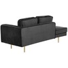 Sofa Beliani Dešininės pusės šezlongas MIRAMAS, veliūras, juodas
