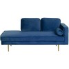 Beliani Dešininė gulto sofa MIRAMAS, veliūras, tamsiai mėlyna