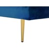 Beliani Dešininė gulto sofa MIRAMAS, veliūras, tamsiai mėlyna