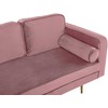 Sofa Beliani Dešininis šezlongas MIRAMAS aksominis rožinis